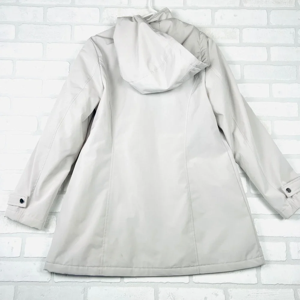HFX Women's Water Wind Resistant Hooded Winter Coat Beige Size L